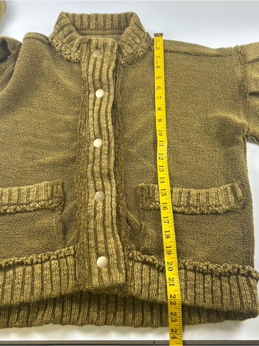 We The Free WMNS SZ XS Cute In This Cardi Green Boho Puff Sleeve Grunge Slouchy - Picture 6 of 8